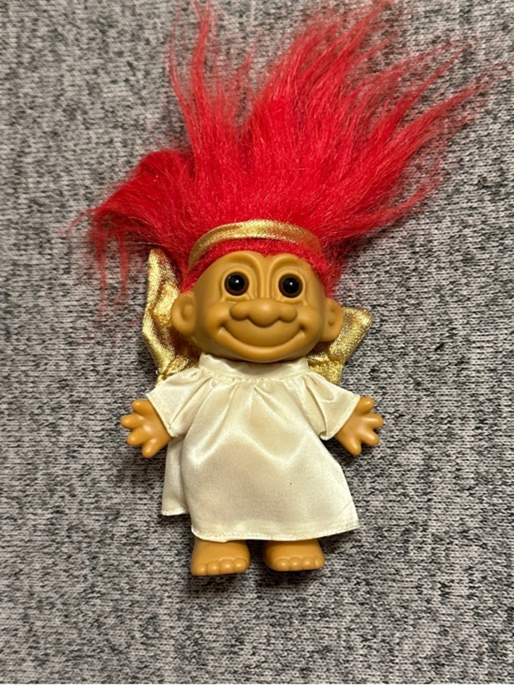 RUSS Red-Haired Angel Troll Doll with White Dress and Wings